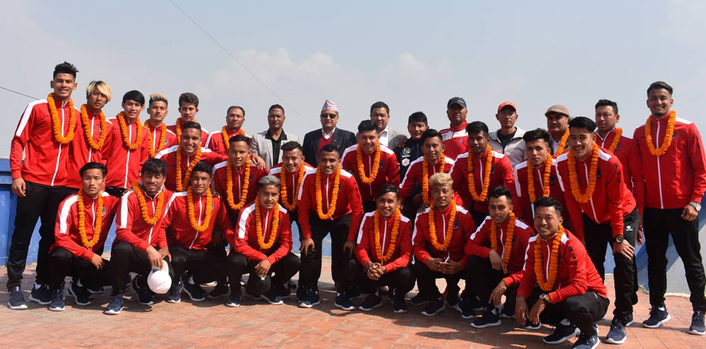 दोहामा छनोट खेल्ने यू–२३ फुटबल टोलीको विदाई